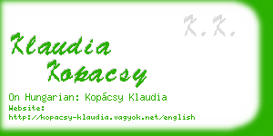 klaudia kopacsy business card
