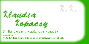 klaudia kopacsy business card